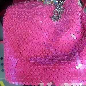 Pink sequin purse